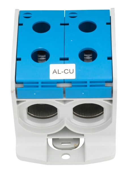 Clemă dublă (2*1p) Al-Cu, albastru, 300mmp / 240mmp cu pin_1