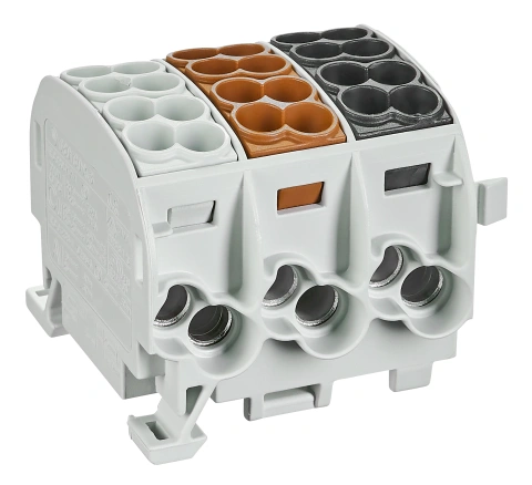 AL/CU-Main branch terminal, 25mm², 3-pole, isolated