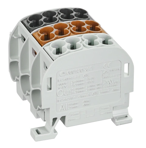 AL/CU-Main branch terminal, 25mm², 3-pole, isolated_2
