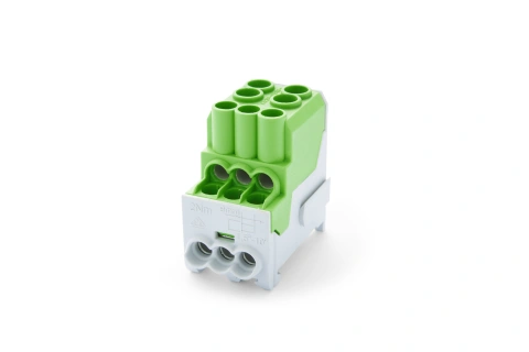 Earth branch terminal, 1-pole,100A, in. 2x25mm², out.6x10mm²