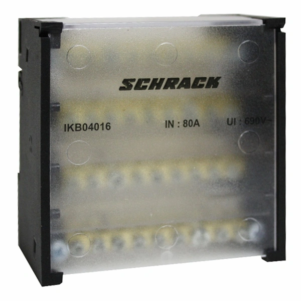 Distribuitor 4 poli 80A, per pol: 1x16 mm² /8x10 mm²