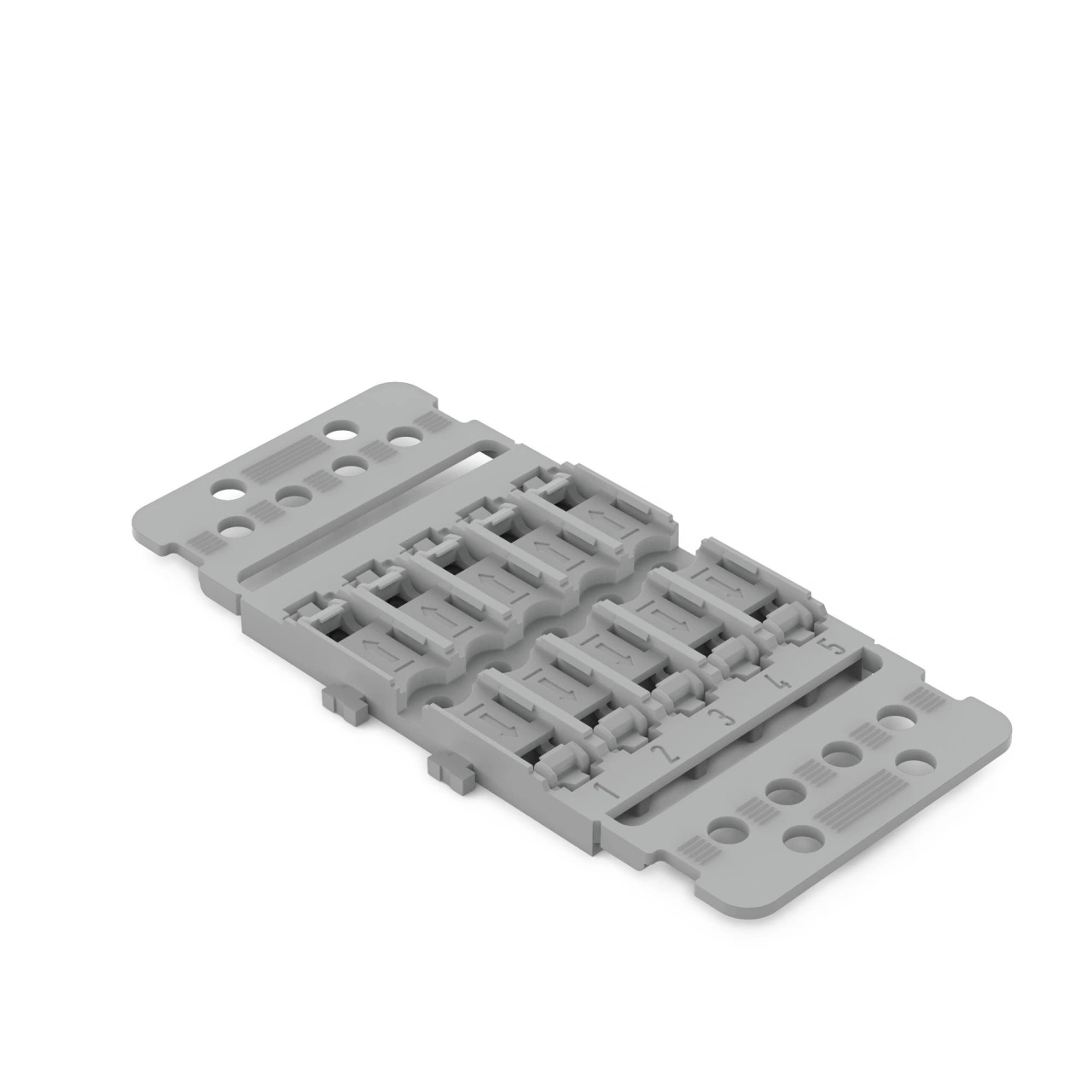 Mounting carrier with strain relief, 5-way, screw mounting