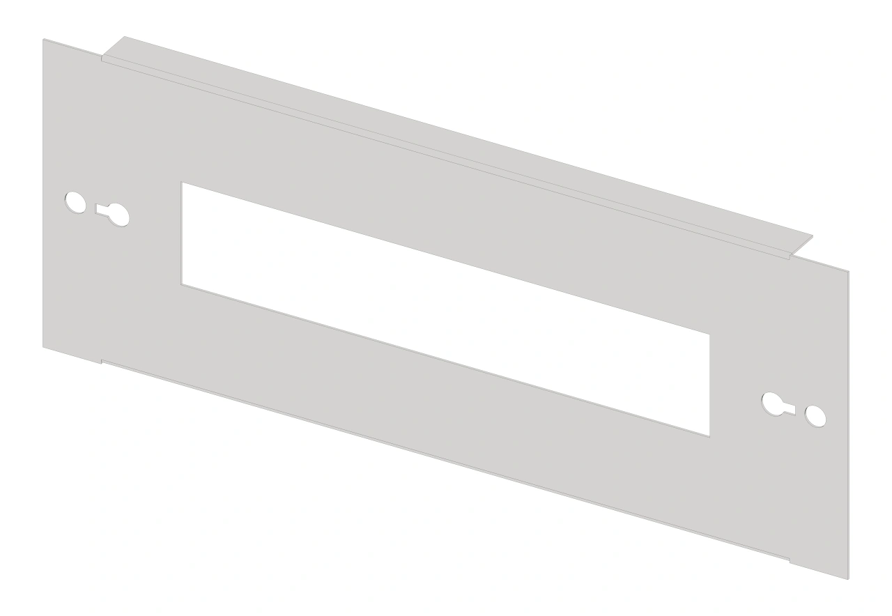 Divided front plate 3G3, 1 piece, sheet steel, 13MW