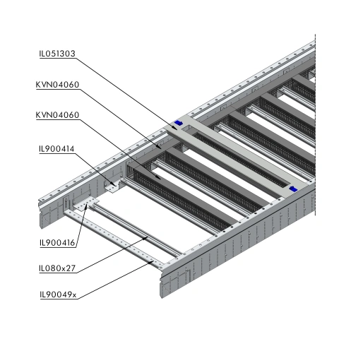 Aluminium H/C rail for 40mm Wiring Ducts 4 Unit-Wide_1