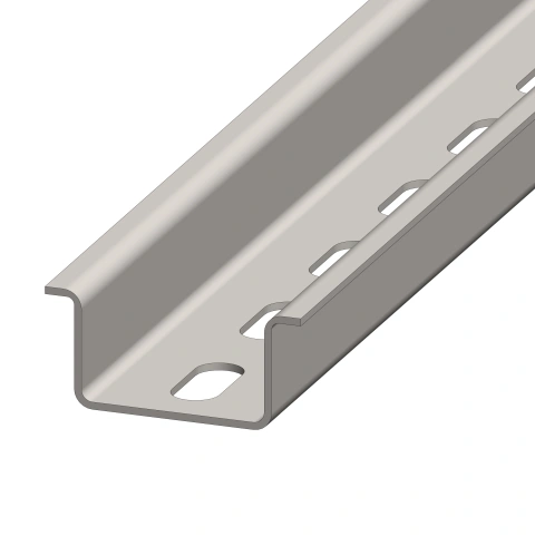 DIN-rail high, Long Hole 18x6.3mm, sendzimir zinced