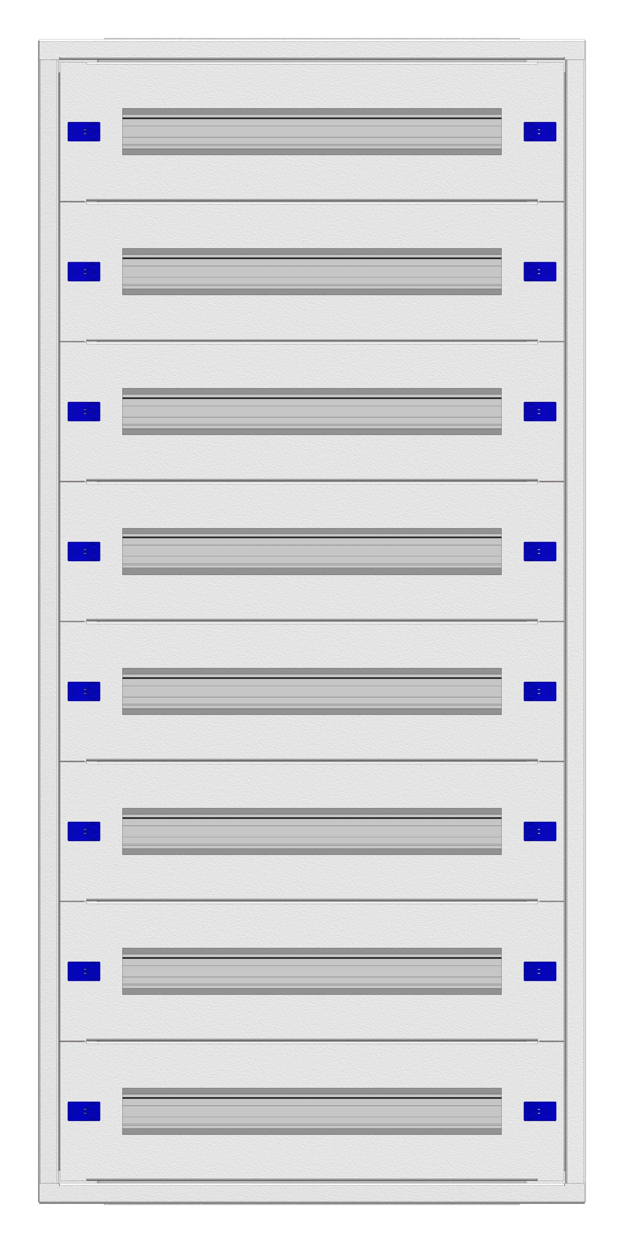 Modular chassis 2-24K flat, 8-rows, depth 100 mm