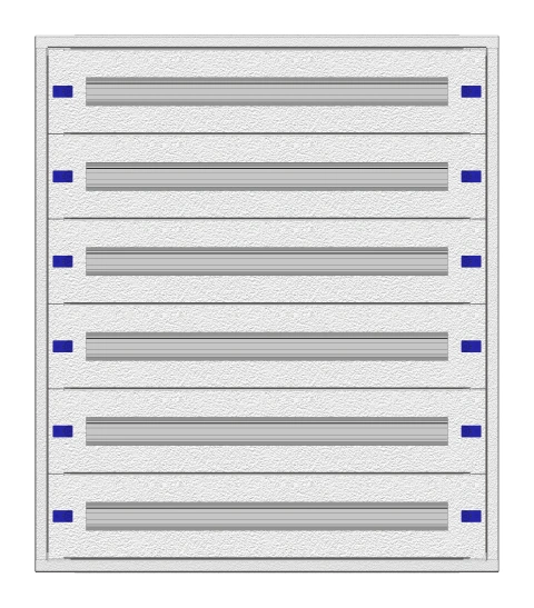 Cadru montaj compl. 3-18UV, 6 şine, plastr.plastic
