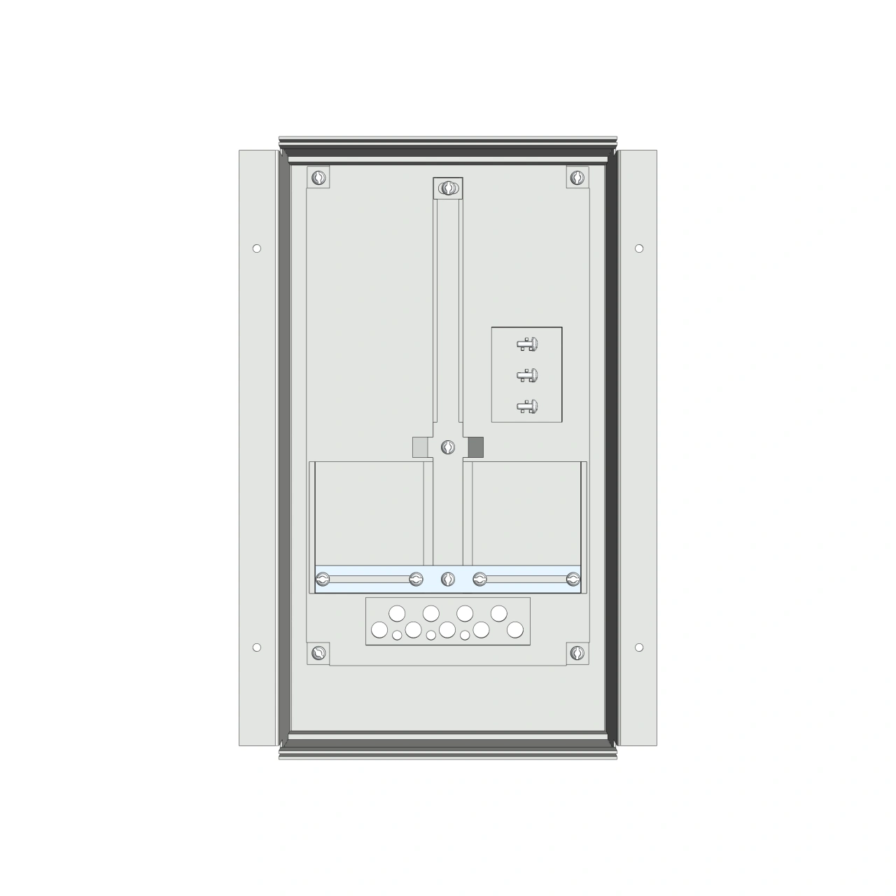 Meter box insert 1-row, 1 meter board / 9 Modul heights