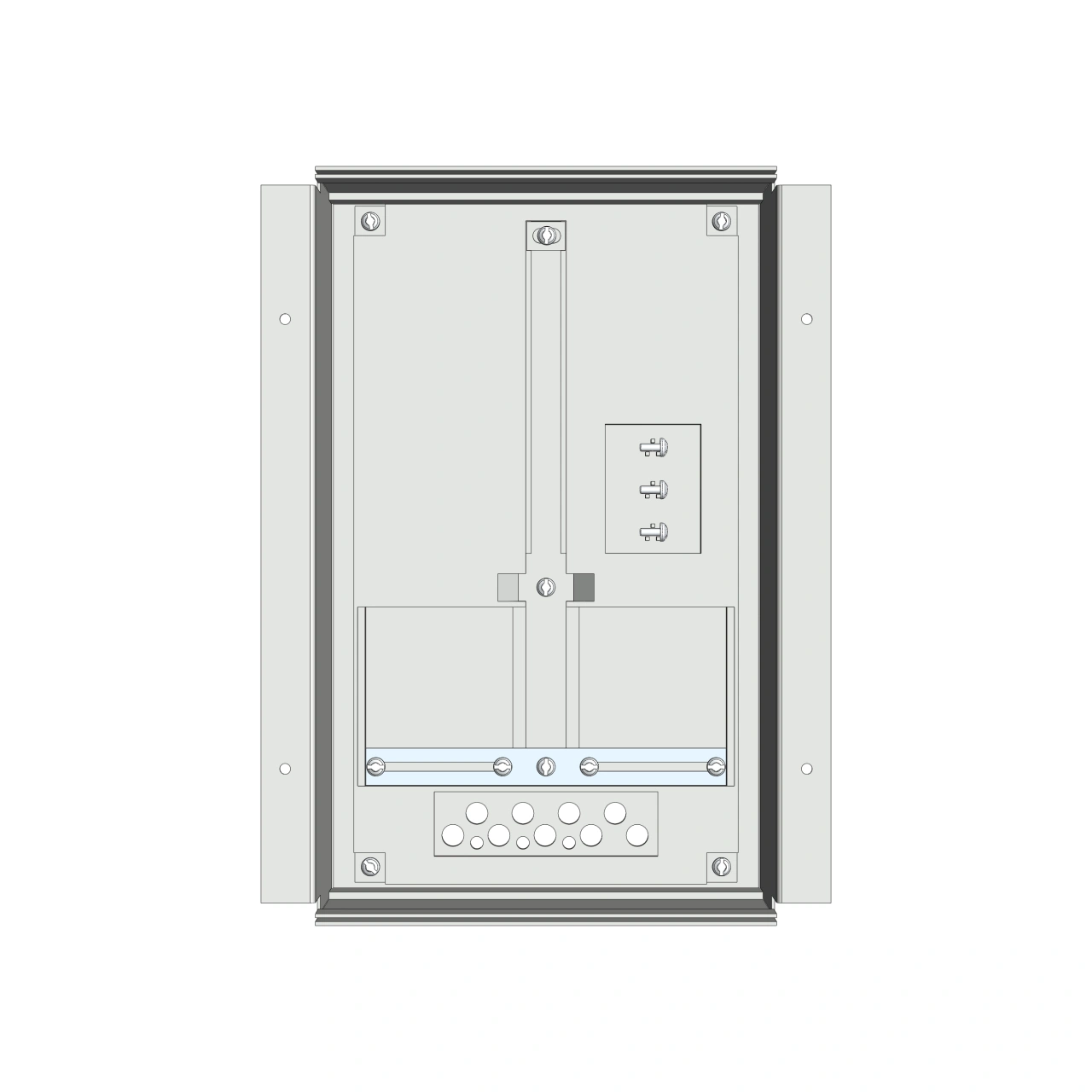 Meter box insert 1-row, 1 meter board / 8 Modul heights