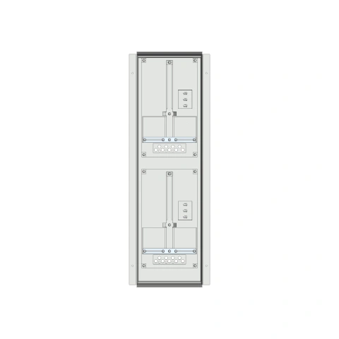 Meter box insert 2-rows, 2 meter boards / 18 Modul heights