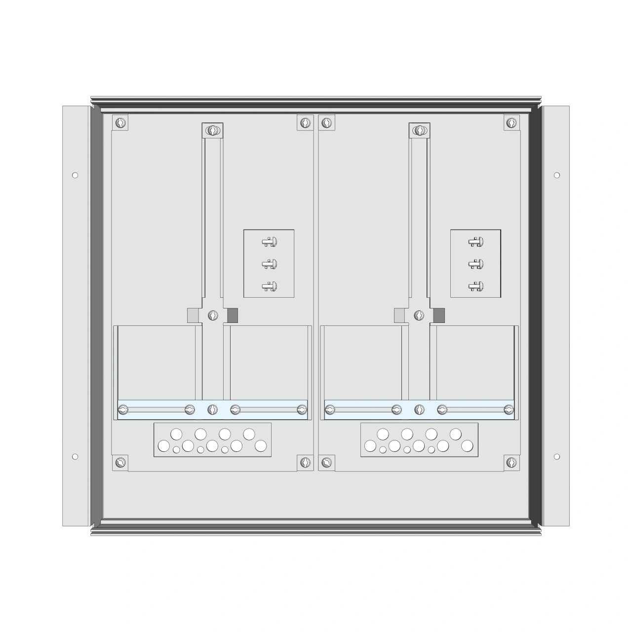 Meter box insert 1-row, 2 meter boards / 9 Modul heights