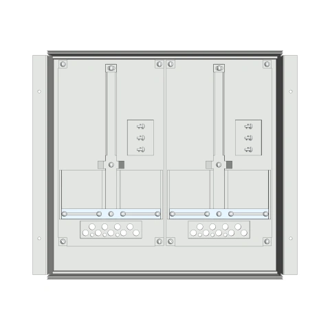 Meter box insert 1-row, 2 meter boards / 9 Modul heights