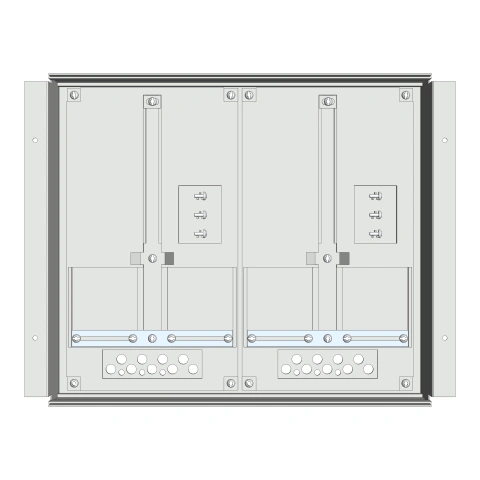Meter box insert 1-row, 2 meter boards / 8 Modul heights
