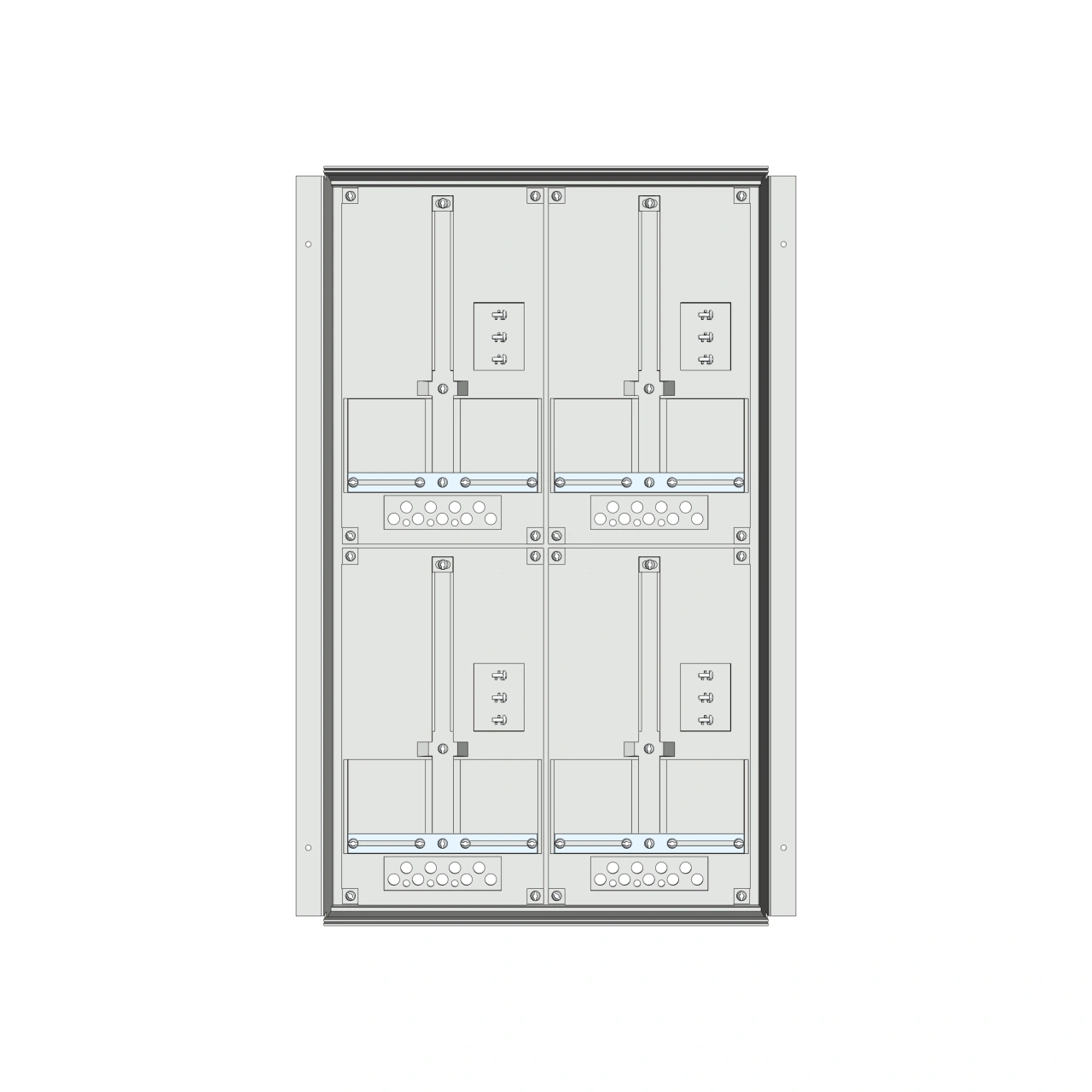 Meter box insert 2-rows, 4 meter boards / 16 Modul heights