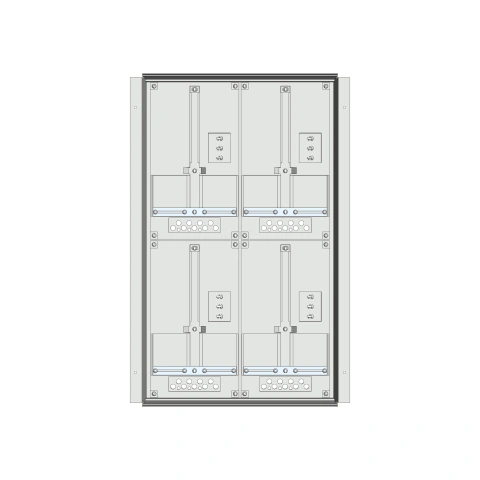 Meter box insert 2-rows, 4 meter boards / 16 Modul heights