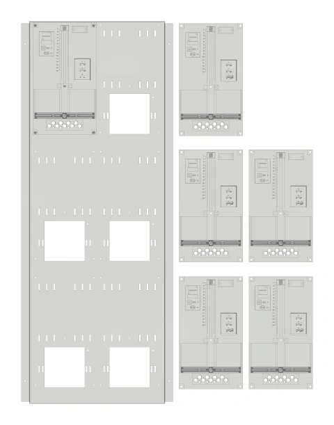 Set Meter box insert 3-rows, 6 meter boards/27 Modul heights