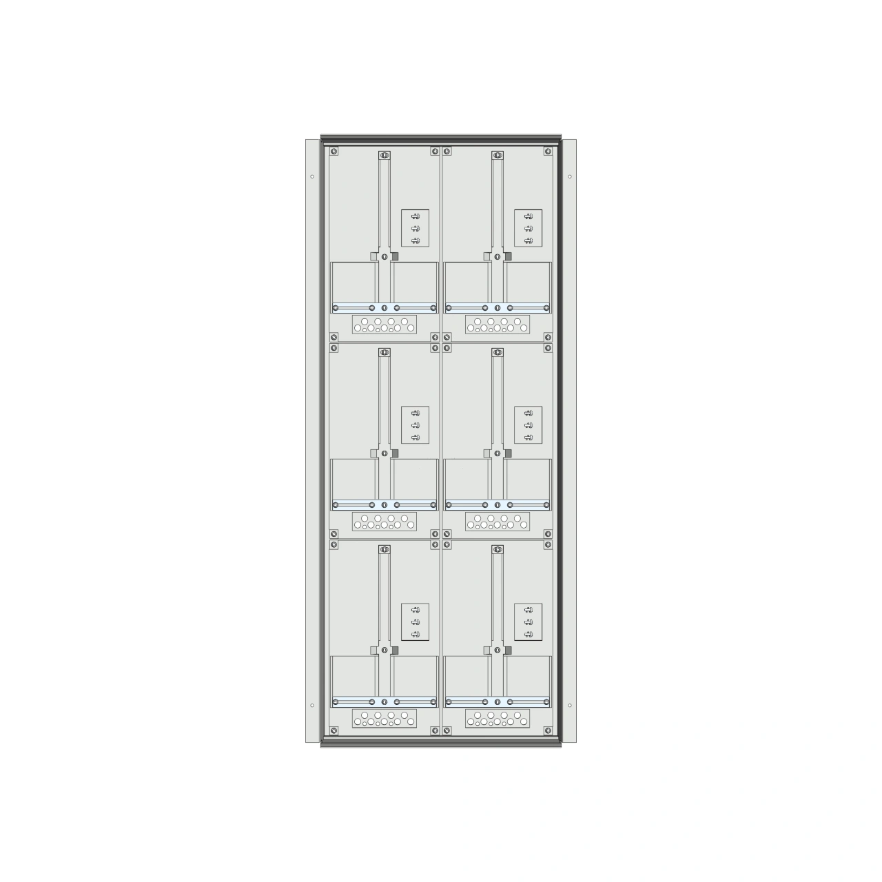 Meter box insert 3-rows, 6 meter boards / 24 Modul heights