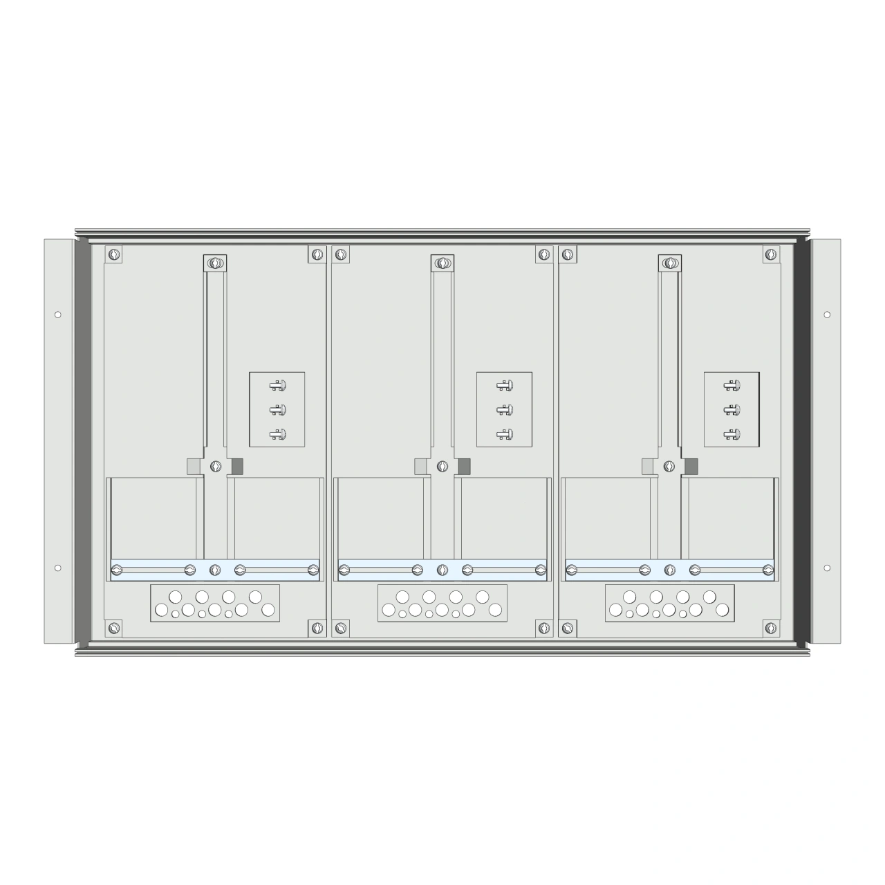 Meter box insert 1-row, 3 meter boards / 8 Modul heights