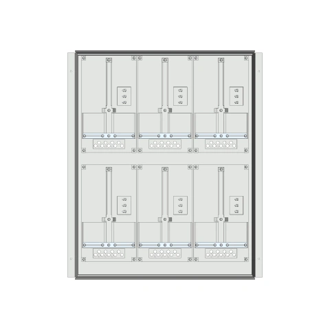 Meter box insert 2-rows, 6 meter boards / 18 Modul heights