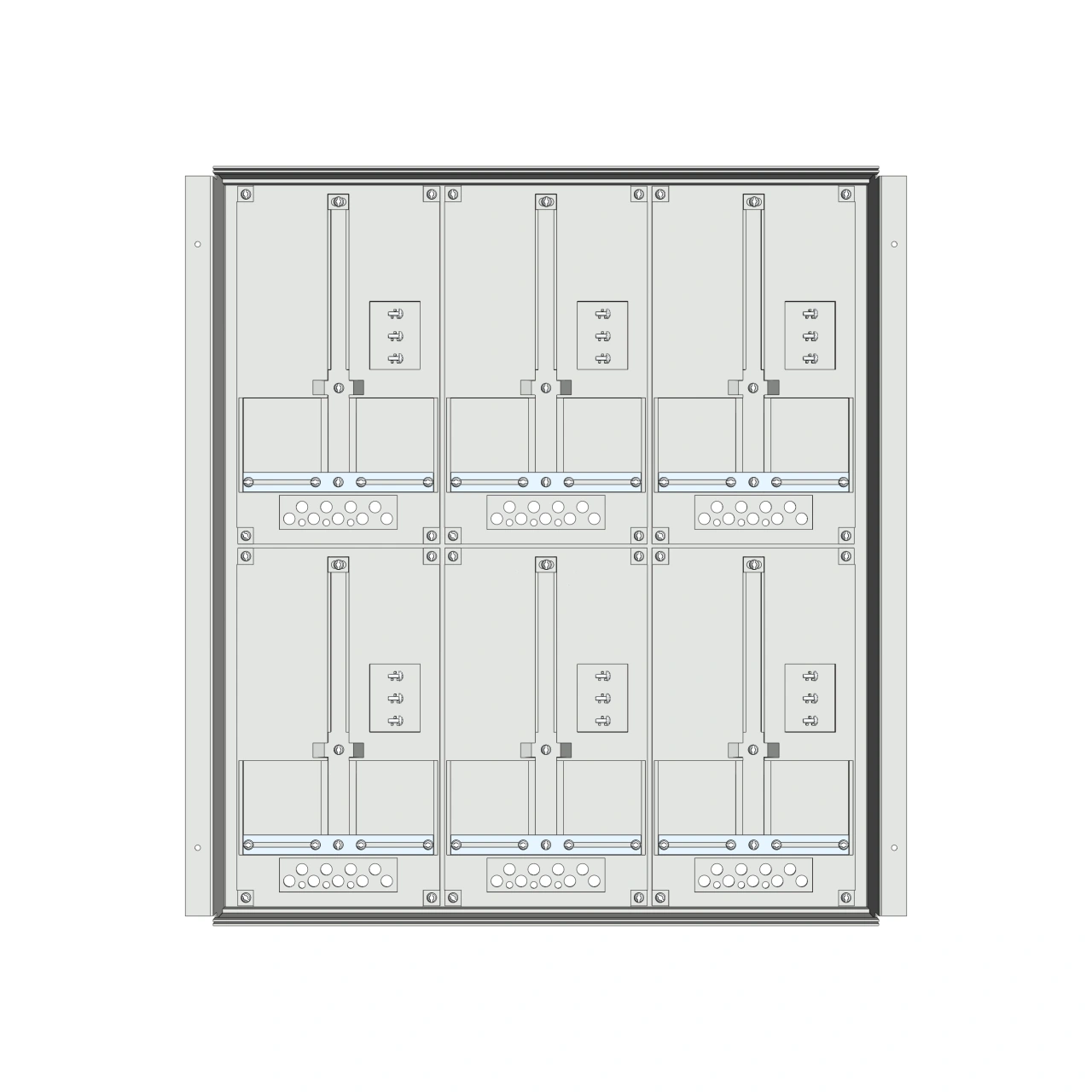 Meter box insert 2-rows, 6 meter boards / 16 Modul heights