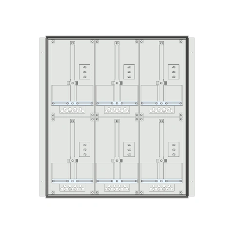 Meter box insert 2-rows, 6 meter boards / 16 Modul heights