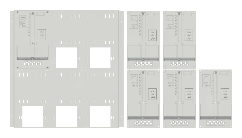 Set Meter box insert 2-rows, 6 meter boards/16 Modul heights