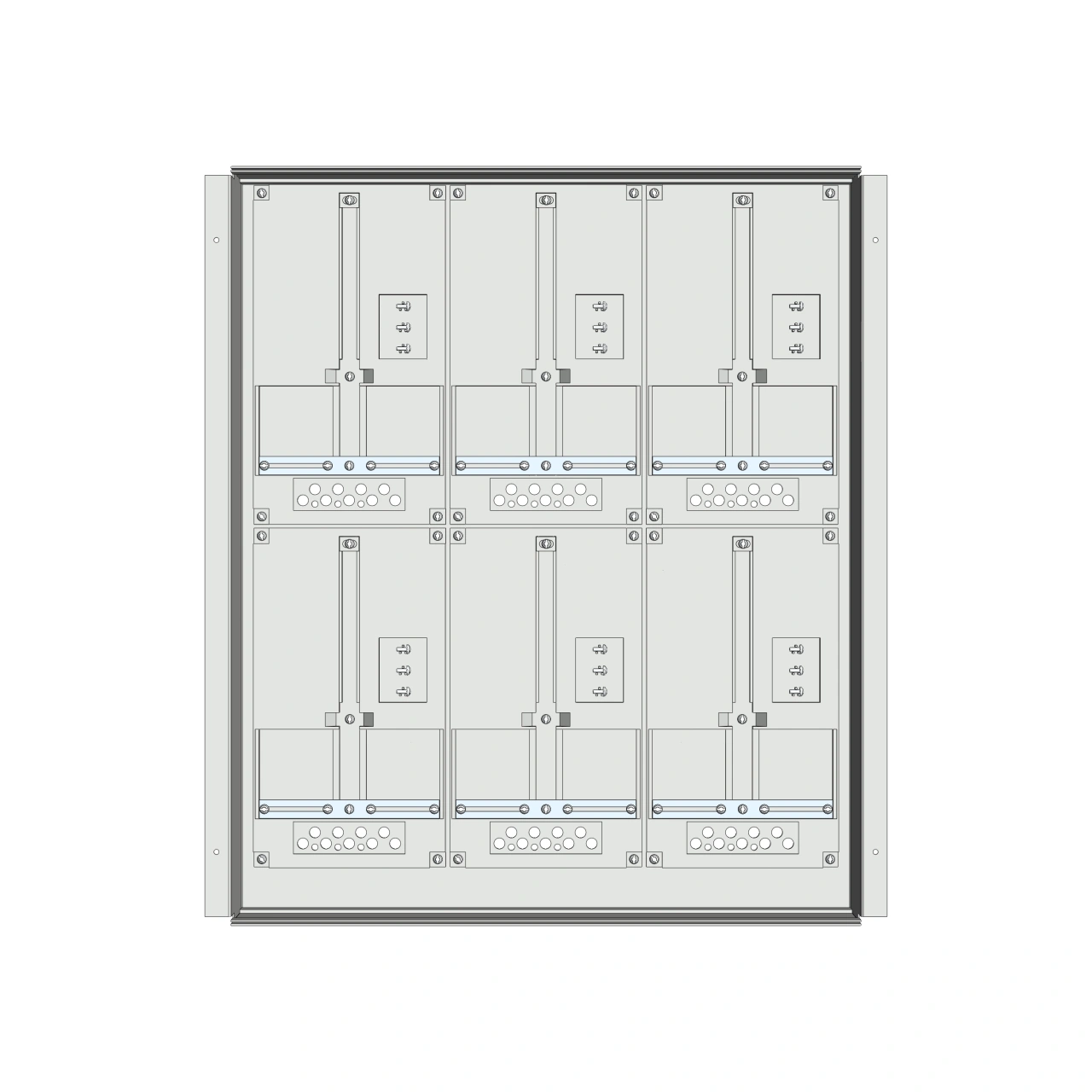 Meter box insert 2-rows, 6 meter boards / 17 Modul heights