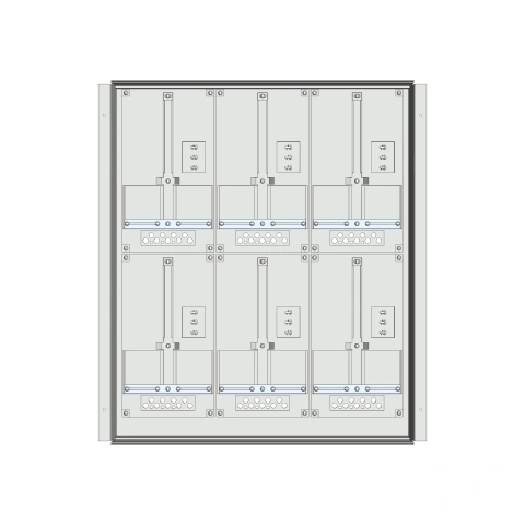 Meter box insert 2-rows, 6 meter boards / 17 Modul heights