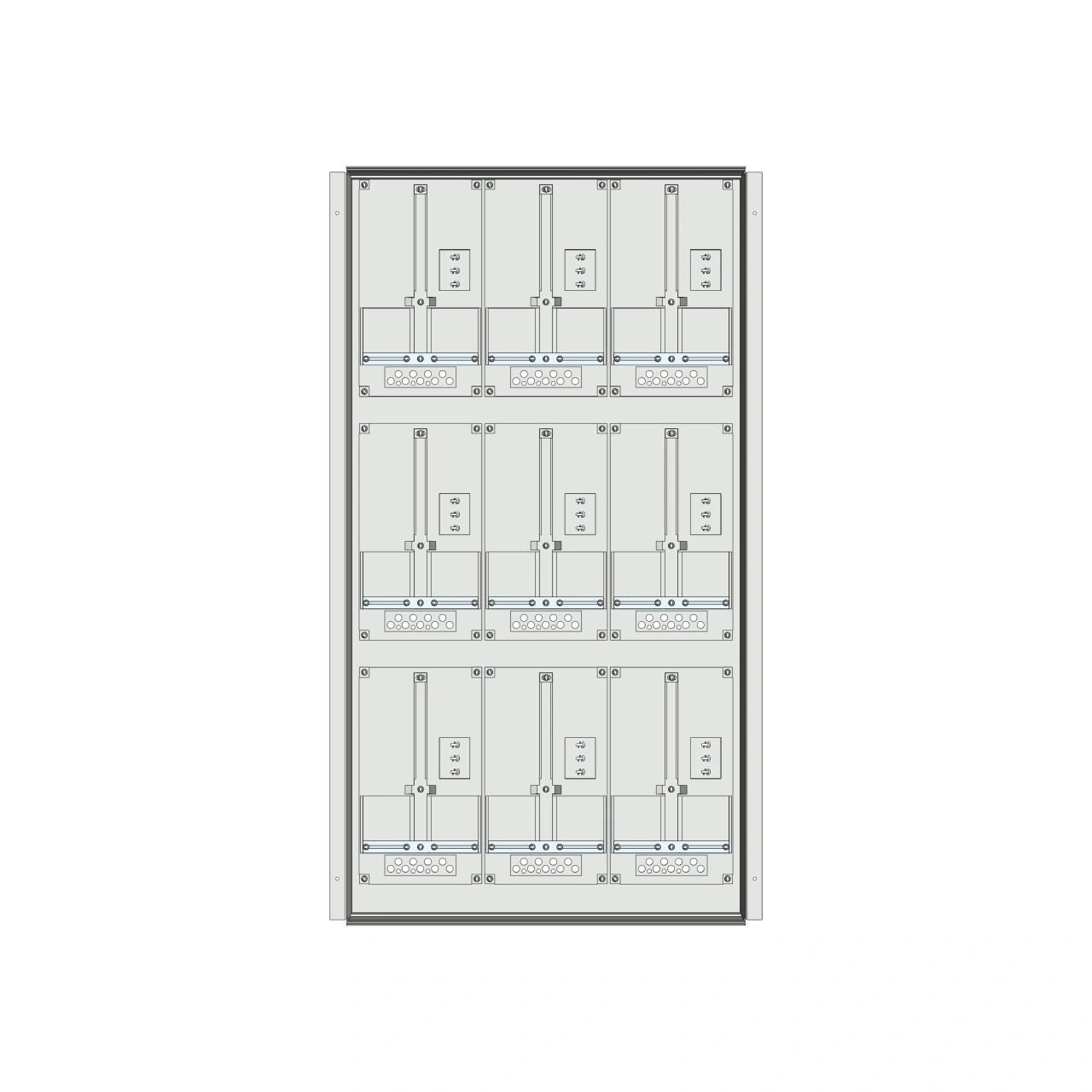 Meter box insert 3-rows, 9 meter boards / 27 Modul heights
