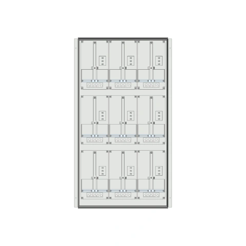Meter box insert 3-rows, 9 meter boards / 27 Modul heights