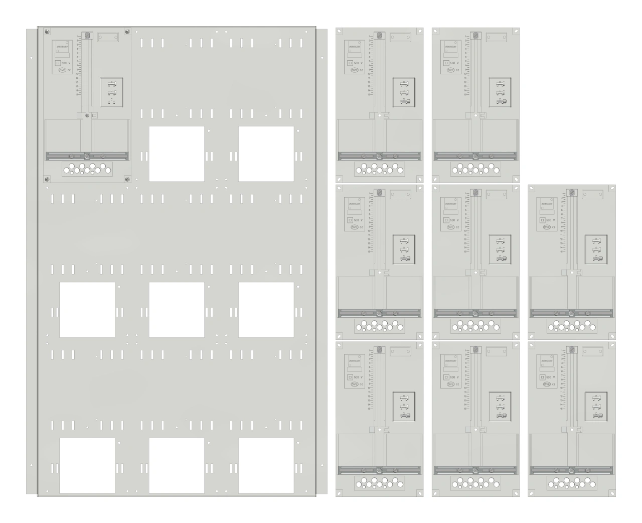 Set Meter box insert 3-rows, 9 meter boards/24 Modul heights
