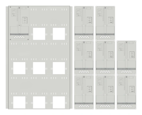 Set Meter box insert 3-rows, 9 meter boards/24 Modul heights