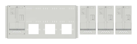 Set Meter box insert 1-row, 4 meter boards / 9 Modul heights