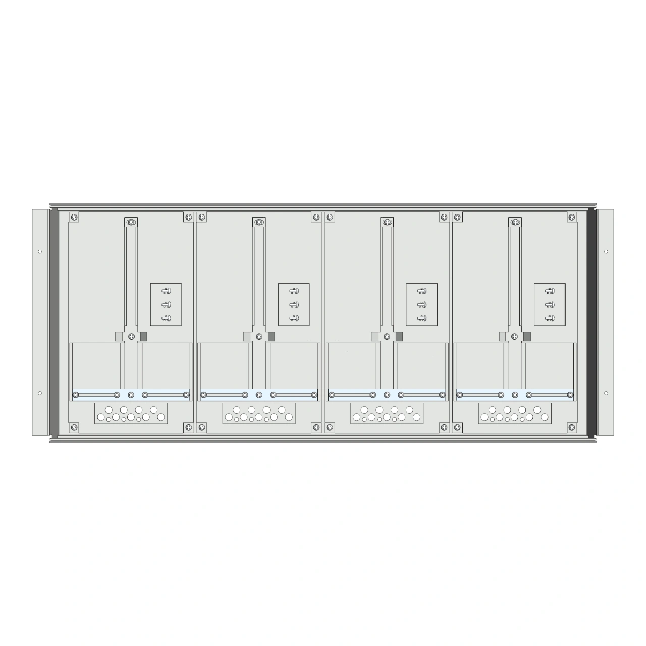 Meter box insert 1-row, 4 meter boards / 8 Modul heights