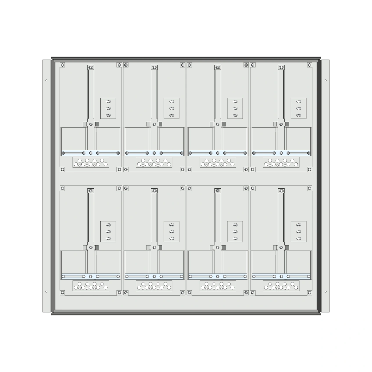 Meter box insert 2-rows, 8 meter boards / 18 Modul heights