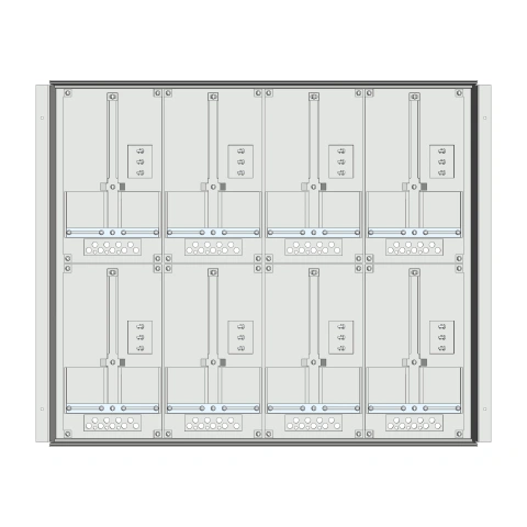 Meter box insert 2-rows, 8 meter boards / 16 Modul heights
