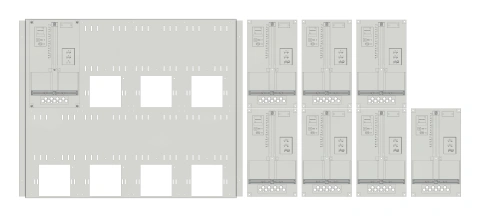 Set Meter box insert 2-rows, 8 meter boards/16 Modul heights