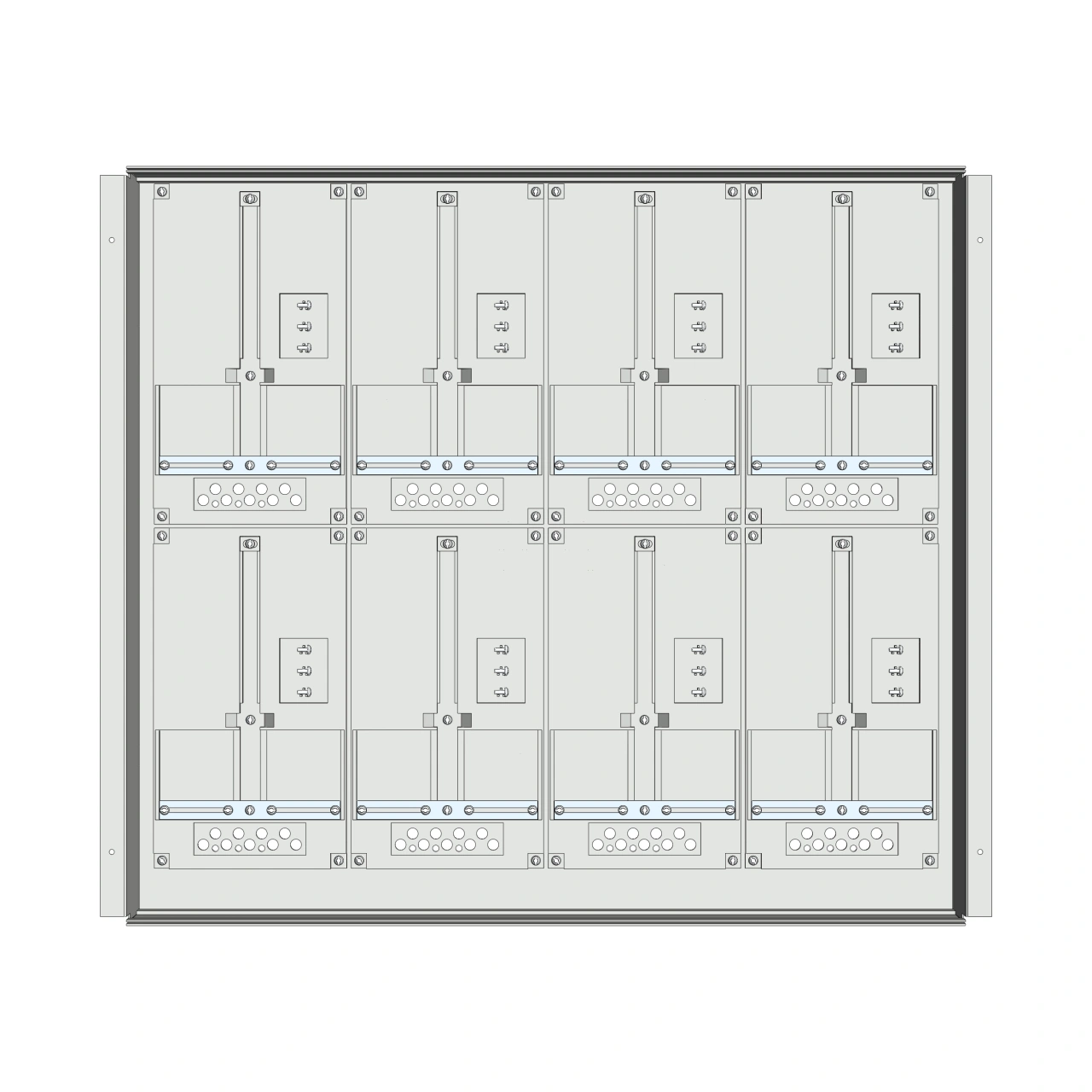 Meter box insert 2-rows, 8 meter boards / 17 Modul heights