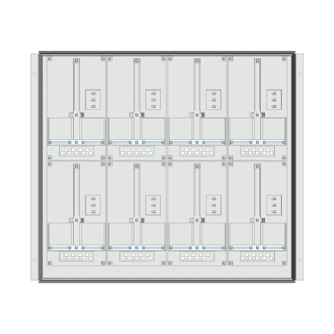 Meter box insert 2-rows, 8 meter boards / 17 Modul heights