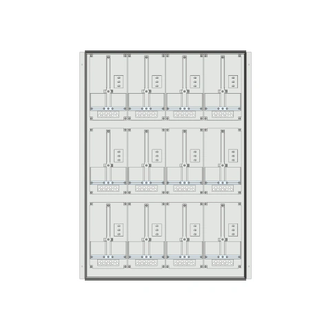 Meter box insert 3-rows, 12 meter boards / 27 Modul heights