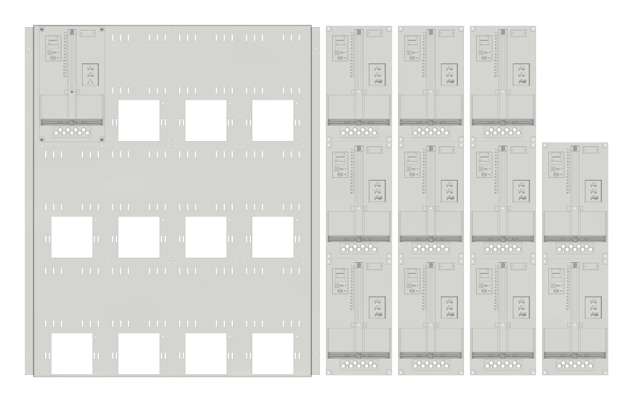 Set Meter box insert 3-rows, 12 meter boards/24Modul heights