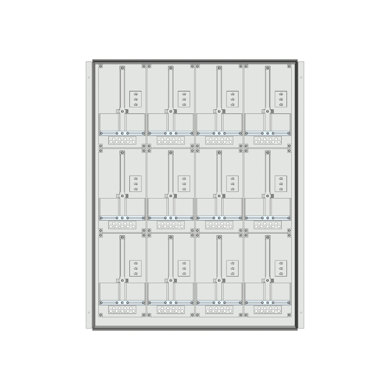 Meter box insert 3-rows, 12 meter boards / 25 Modul heights