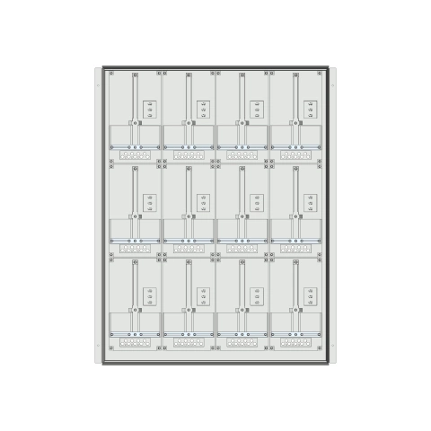 Meter box insert 3-rows, 12 meter boards / 25 Modul heights