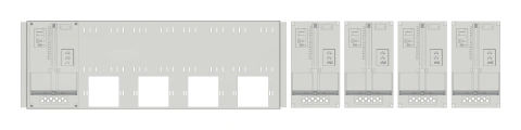 Set Meter box insert 1-row, 5 meter boards / 8 Modul heights