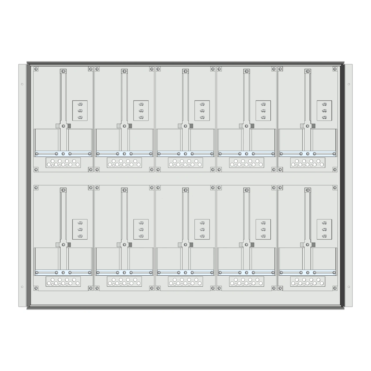 Meter box insert 2-rows, 10 meter boards / 18 Modul heights
