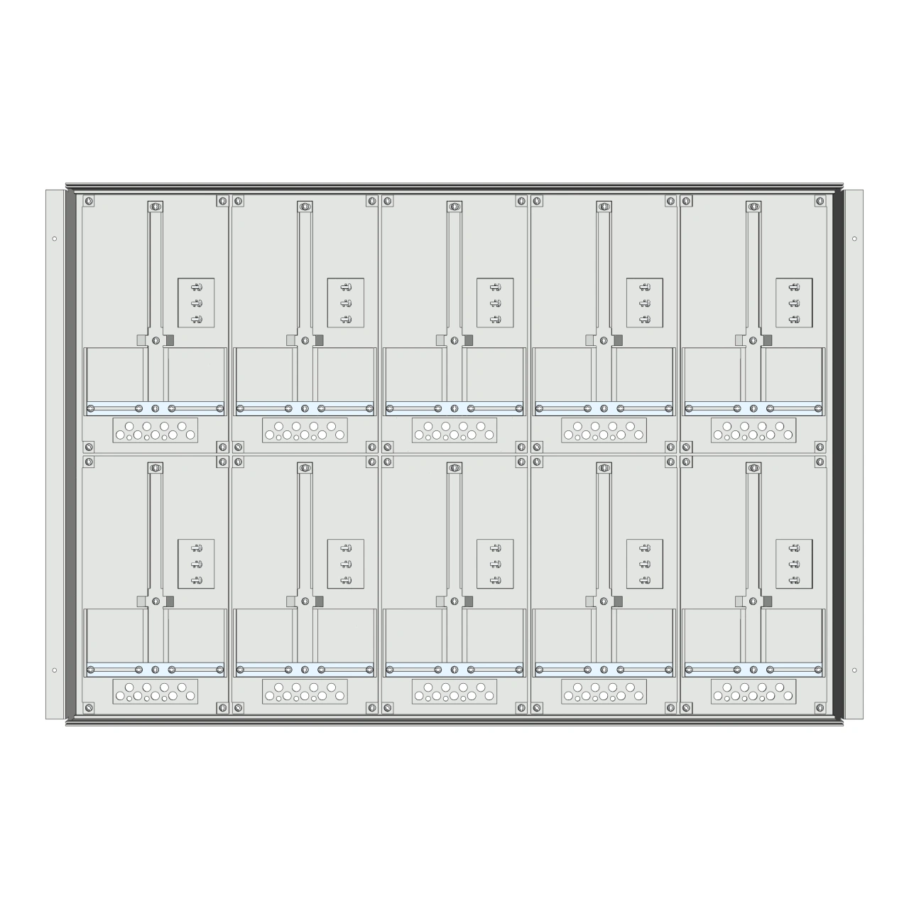 Meter box insert 2-rows, 10 meter boards / 16 Modul heights
