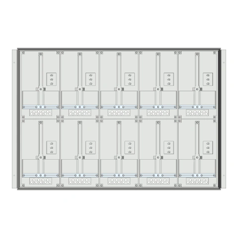 Meter box insert 2-rows, 10 meter boards / 16 Modul heights