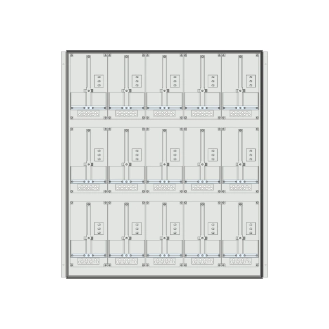 Meter box insert 3-rows, 15 meter boards / 27 Modul heights