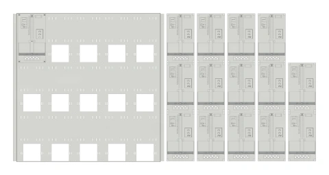 Set Meter box insert 3-rows, 15 meter boards/24Modul heights