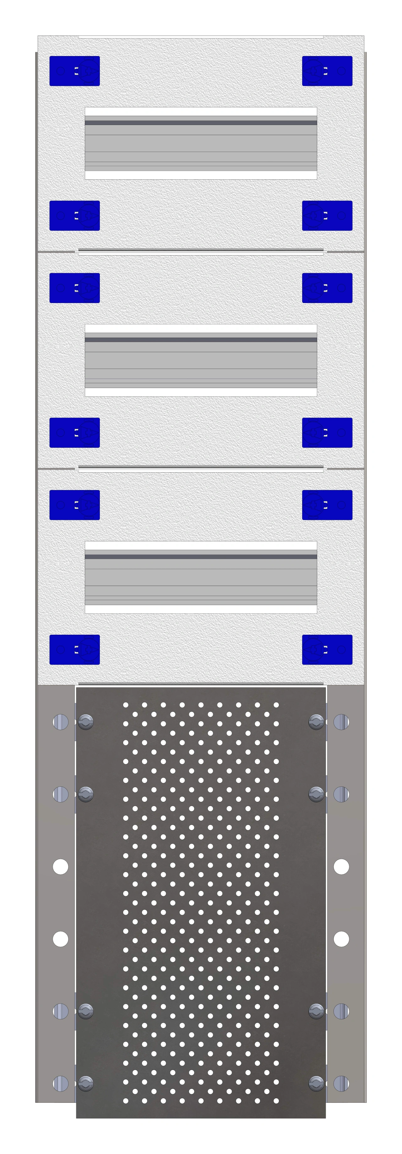 Combination Distributor Modular chassis 208mm 15HU, complete